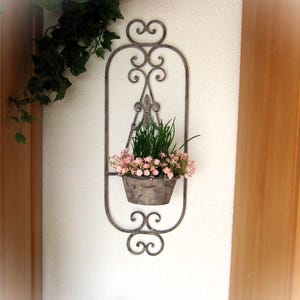 Wall basket metal basket plant basket grey antique shabby metal pot planter for hanging
