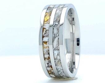 Cremation jewelry - Ring - Double Channeled