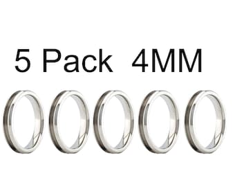 Bulk Ring Core Blanks  - 4mm  -  5 pack  - Stainless Steel