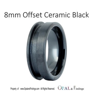 May include: A black ceramic ring with an 8mm offset. The ring has a brushed finish on the outer edge and a polished finish on the inner edge.