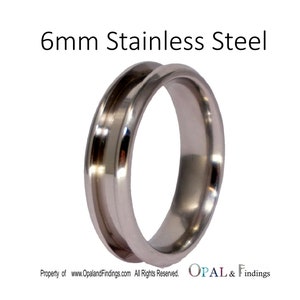 Stainless Steel Ring Core Blank  -  6mm
