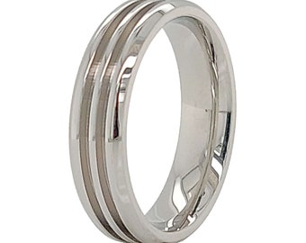 6mm Ring Core Blank- Double Channeled  - Stainless Steel