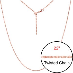 Twisted Adjustable Designer plated Rose Gold  Chain Jewelry 22&quot;