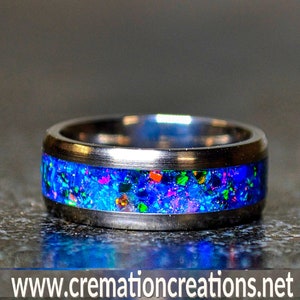 Cremation Jewelry - Ring - Northern Lights Opal - Free Engraving