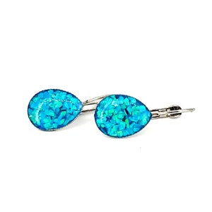 Cremation Earrings with Crushed Opal, teardrop studded or dangleing