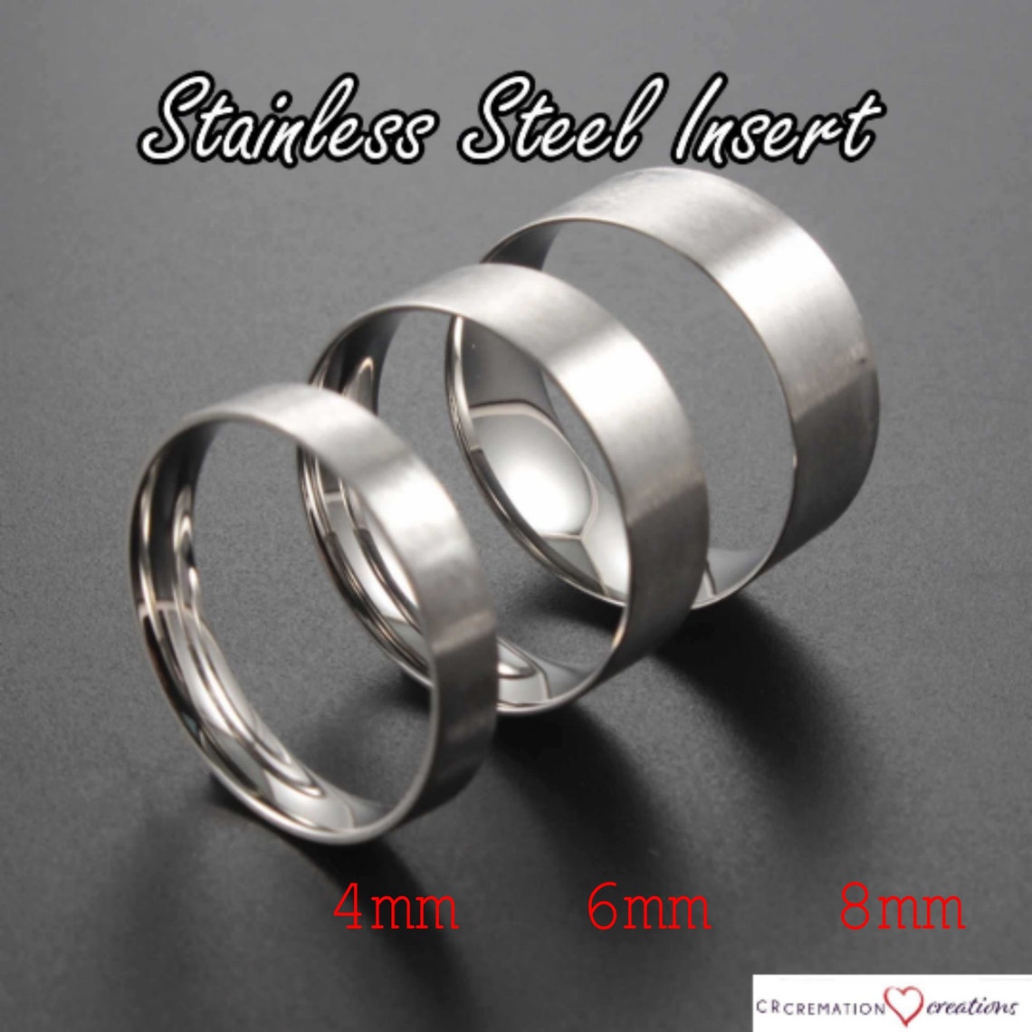 Stainless Steel Ring Insert 4mm Etsy