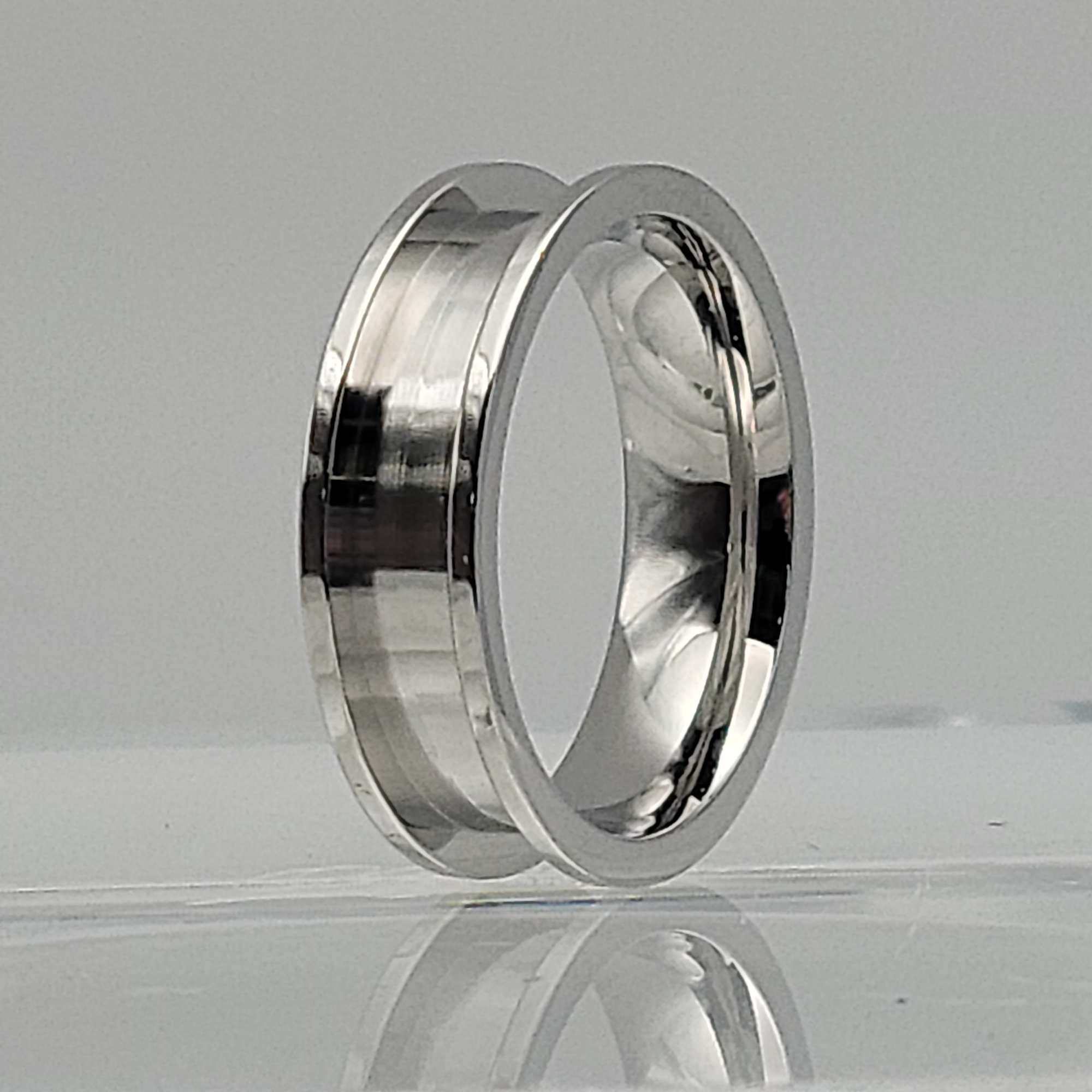 8mm Stainless Steel Ring Core Blank for Inlay - Flat Edge - Etsy