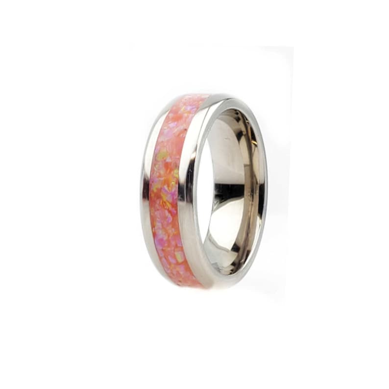 Promise Engagement Eternity Birthstone Stunning Opal Ring Pink OP07- Jewelry Free Engraving Wedding