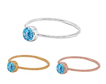 Cremation Ring 4mm Round Dainty Stackable