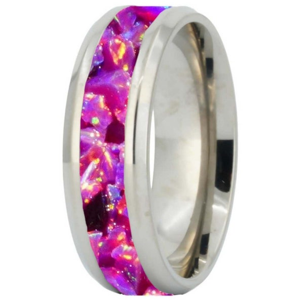 Opal Ring - OP39 Royal Lavender - Titanium Core