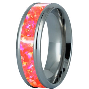 Opal Ring - OP57 Brink Pink - Titanium Core