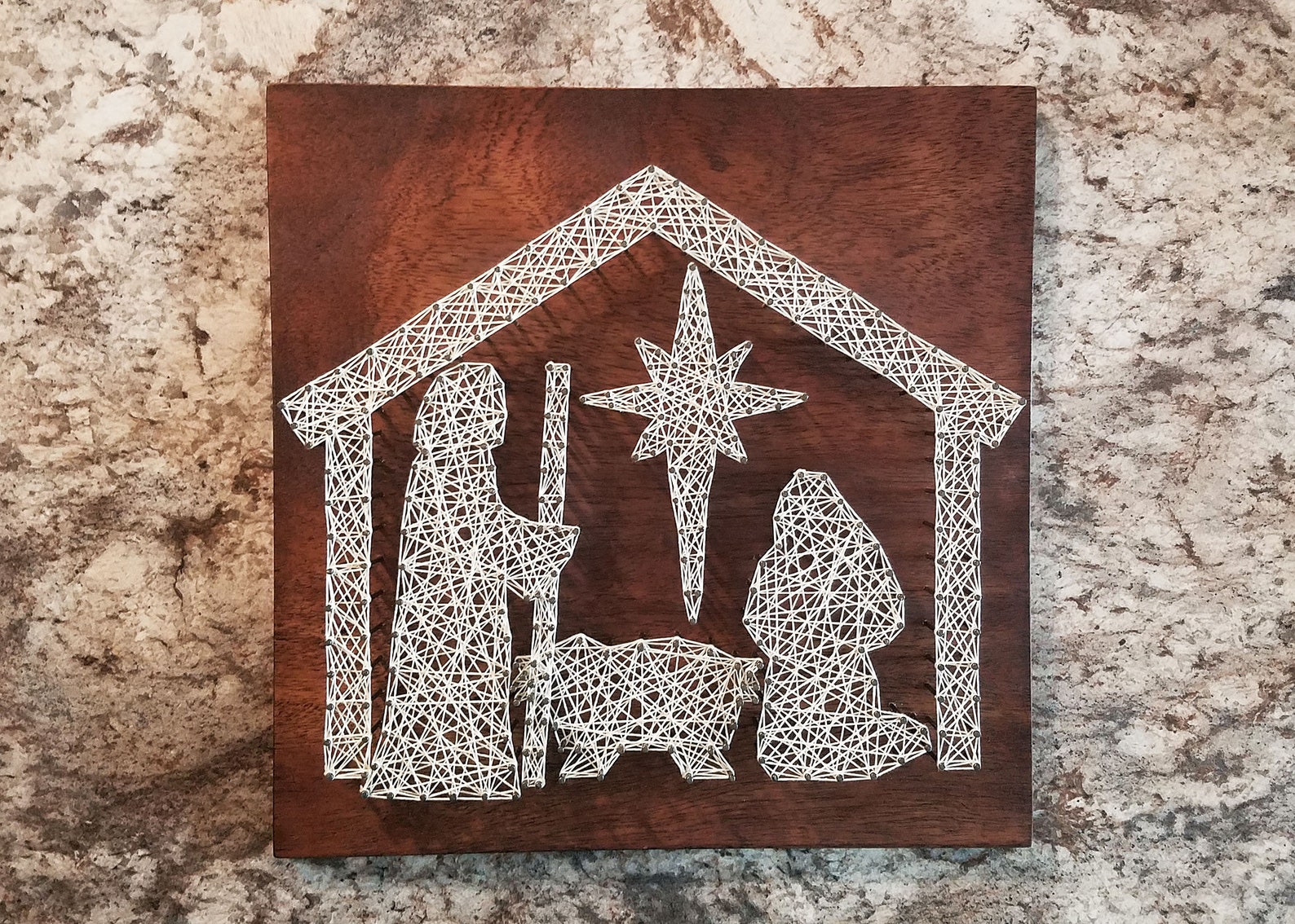 Nativity String Art Wall Art Etsy
