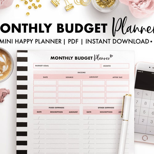 Mini HP Monthly Budget Planner Etsy