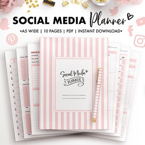 Planify Pro, A5 Wide, Social Media Planner