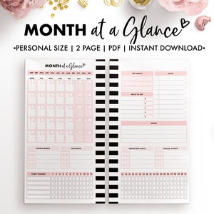 Planify Pro, Personal Size, Month at a Glance