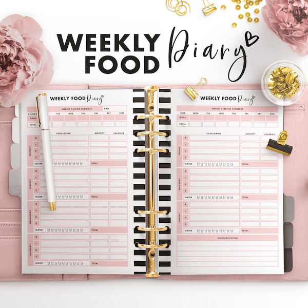 Planify Pro, A5, Weekly Food Diary