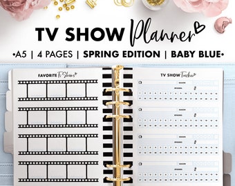 Planify Pro, A5, TV Show Planner, Baby Blue