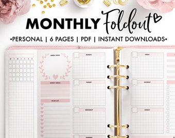 Mini HP Monthly Foldout in Lavender | Etsy