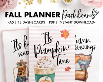 Planify Pro, A5, Fall Planner Dashboard