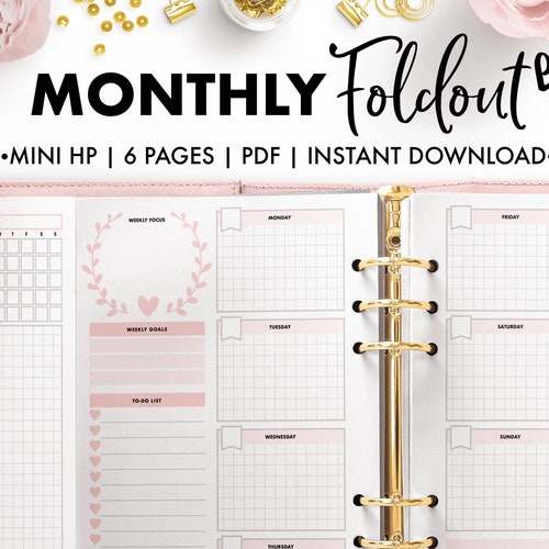 Mini HP Monthly Foldout in Lavender - Etsy