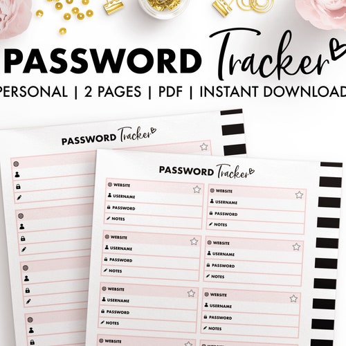 Personal Size Password Tracker - Etsy
