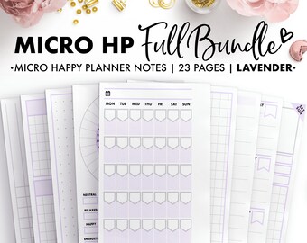 Planify Pro, Micro HP, Micro Happy Planner Full Bundle, Lavender