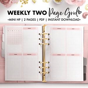 Planify Pro, Mini HP, Weekly Two Page Grid