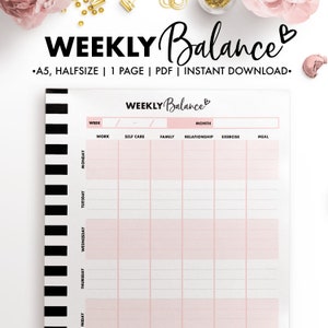 Planify Pro, A5, Weekly Balance