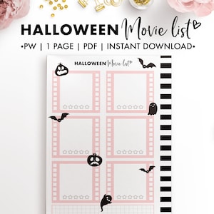 Planify Pro, Personal Wide, Halloween Movie List