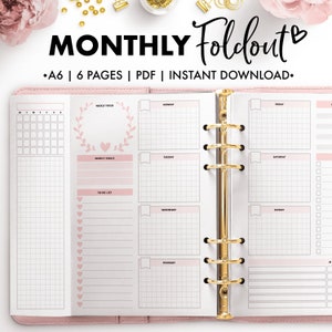 Planify Pro, A6, Monthly Foldout