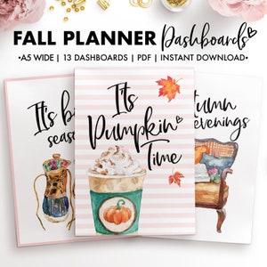 A5 Wide, Fall Planner Dashboards