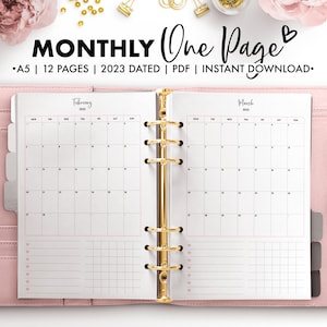 Planify Pro, A5, 2023 Monthly One Page Dated