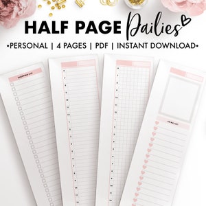 Planify Pro, Personal Size, Half Page Dailies
