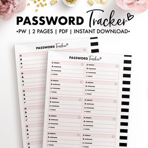 Personal Wide, Password Tracker