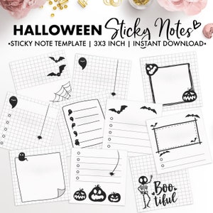 Planify Pro, Halloween Sticky Note Template 3 x 3 inch