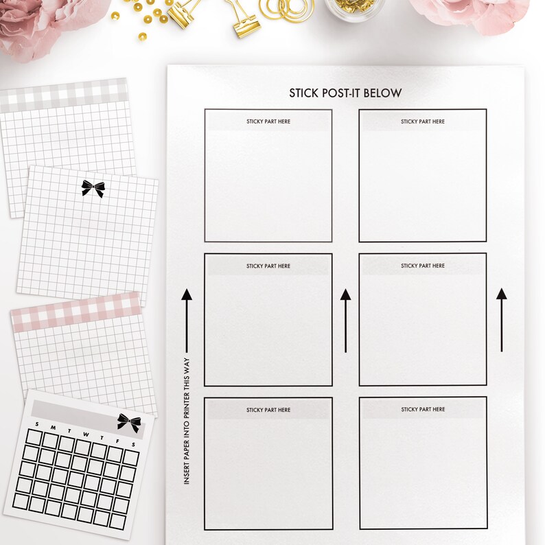Planify Pro, Blush Sticky Note Template 3 X 3 Inch - Etsy