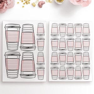 Die Cuts Coffee Cups Sticky Note Collection Planner - Etsy