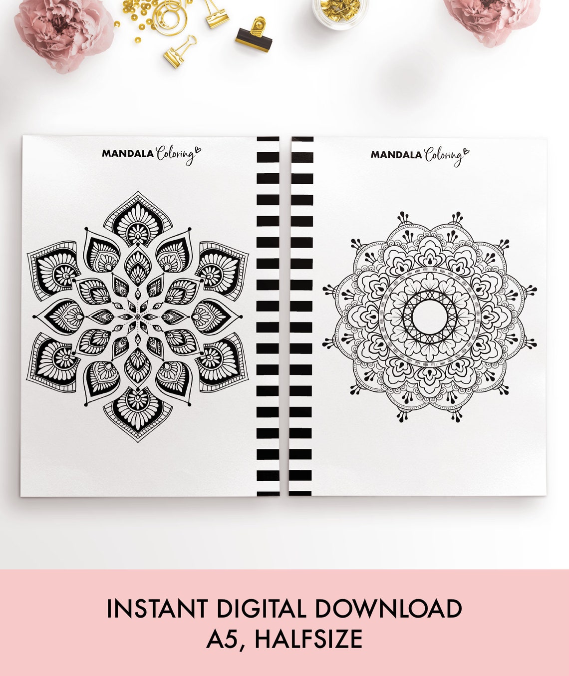 A5 Mandala Coloring | Etsy