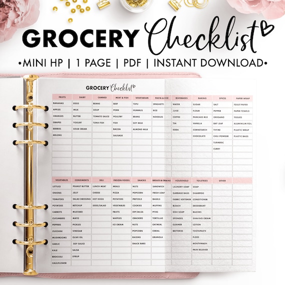 Planify Pro, Mini HP, Grocery Checklist