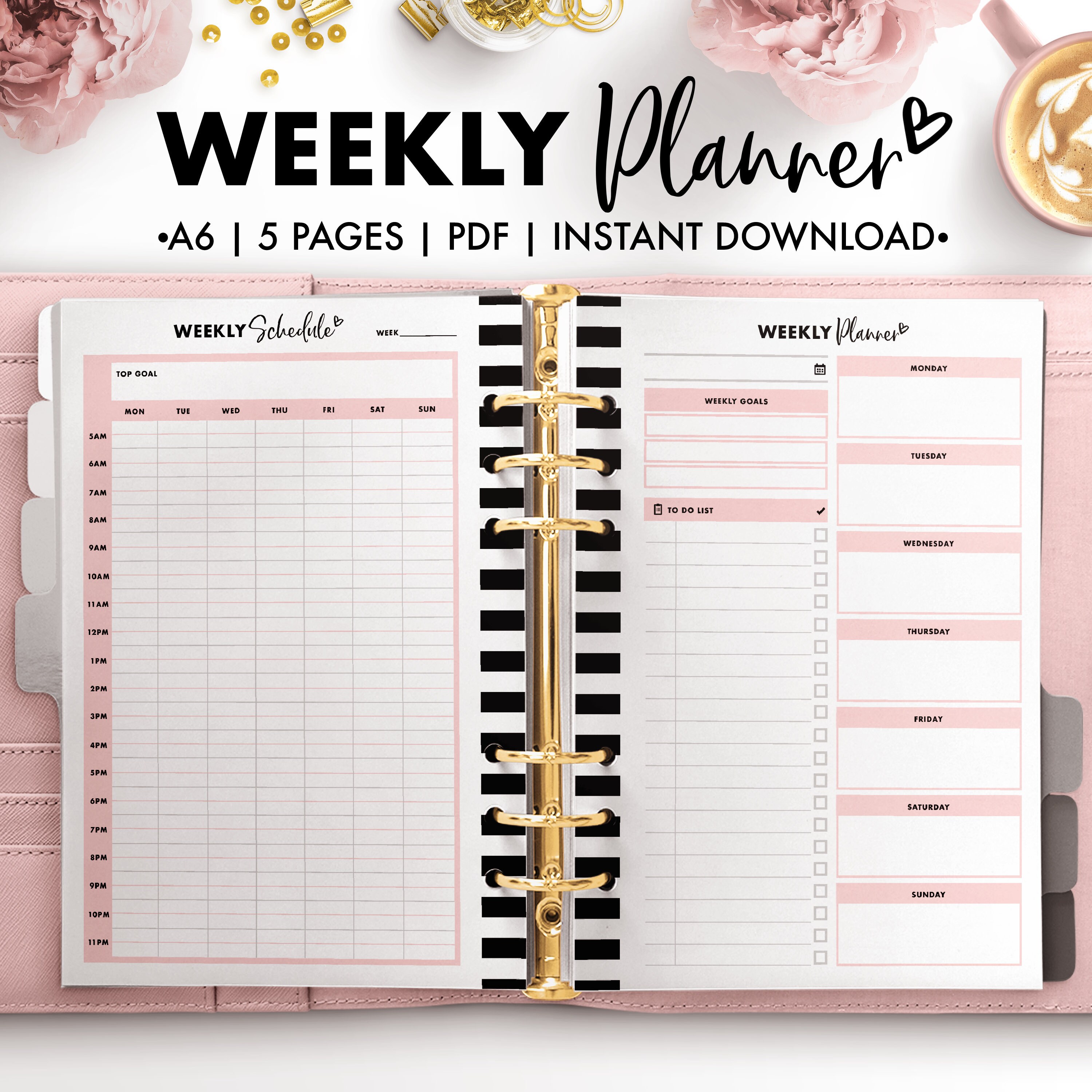 A6 Weekly Planner | Etsy