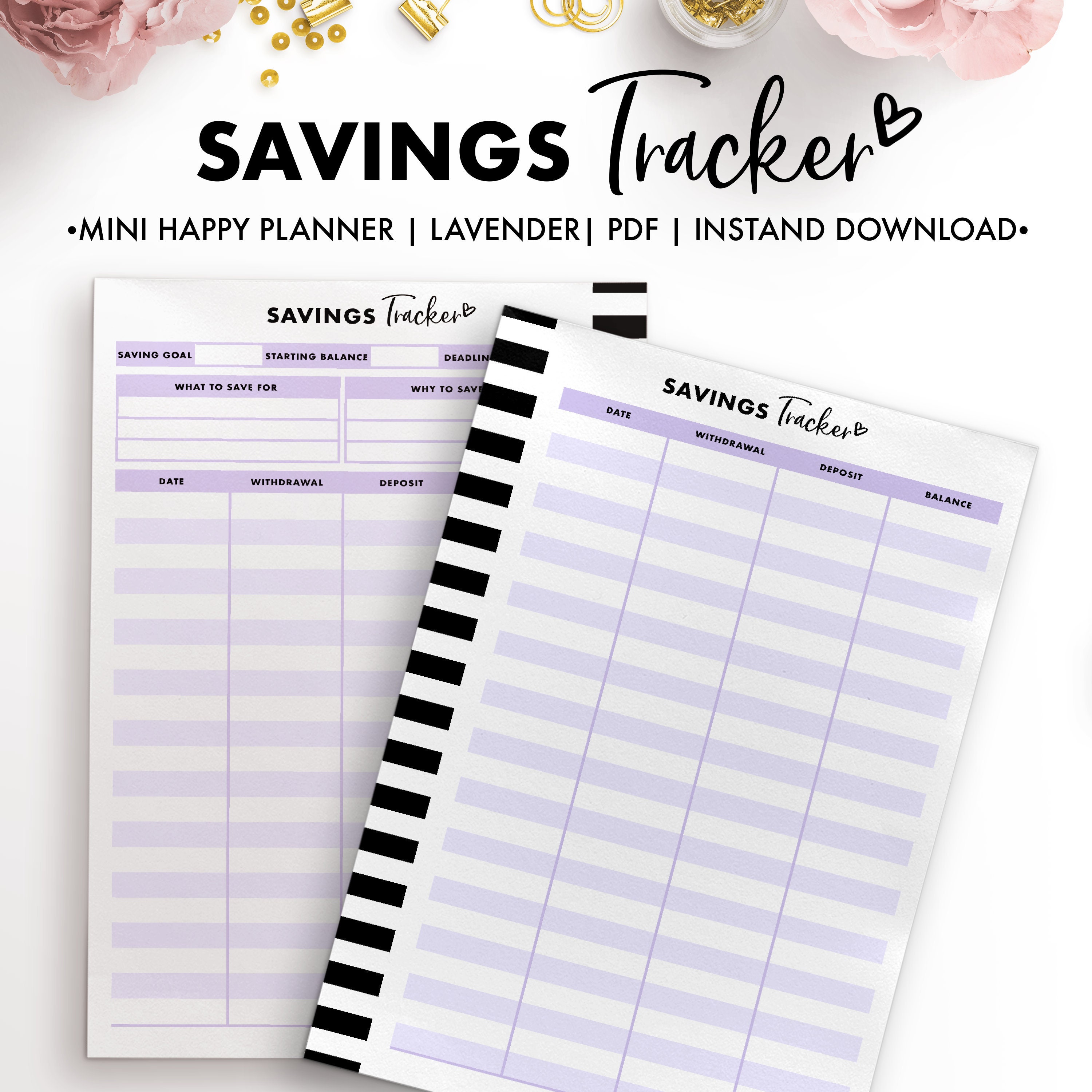 4.60x7.00 inches Refill for Mini Happy Planner Bills Tracker Planner Inserts