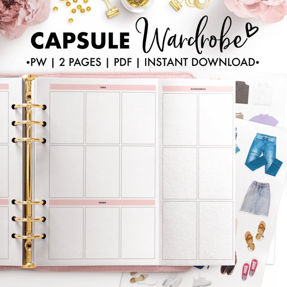 Planify Pro, Personal Wide, Capsule Wardrobe Planner