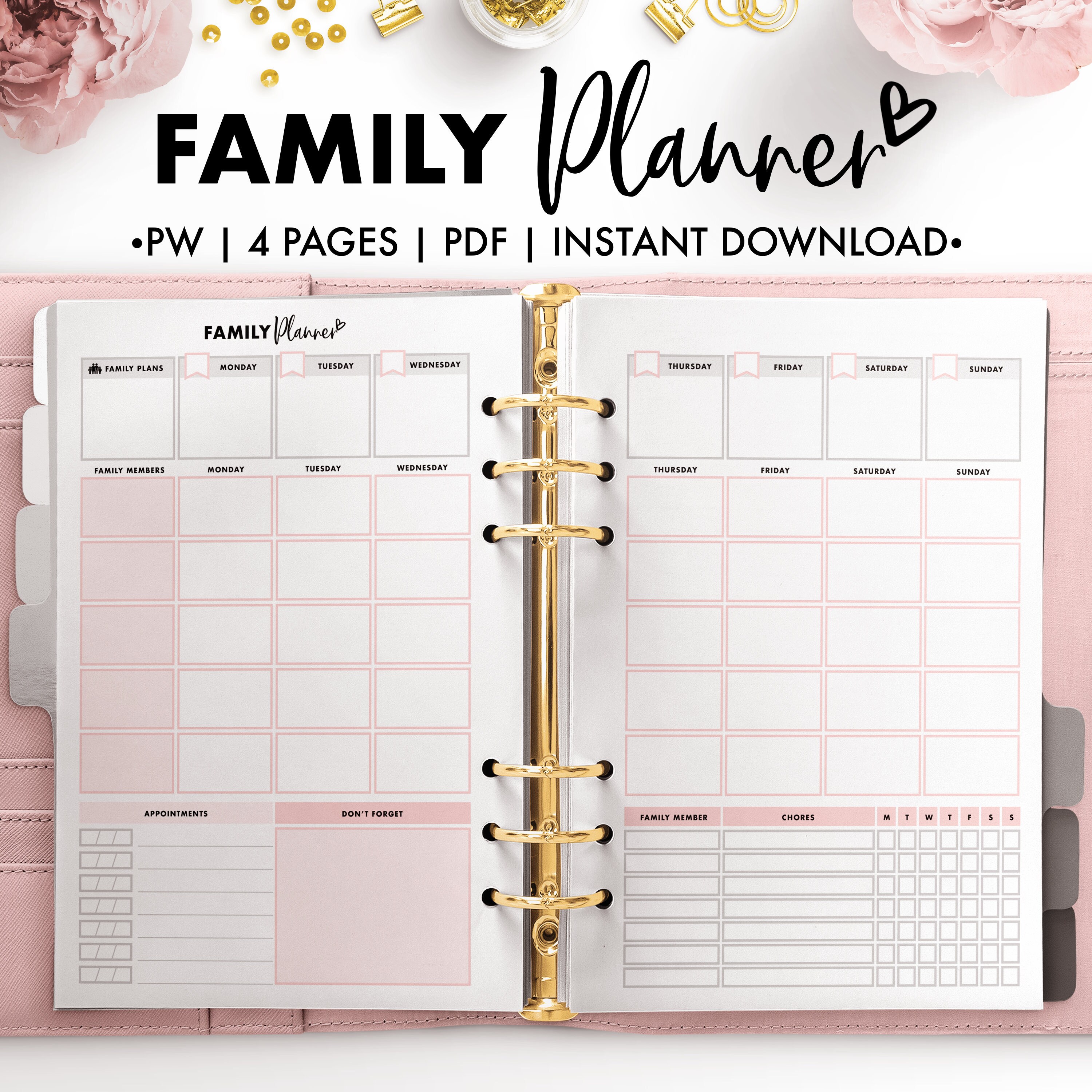 Personal Wide Family Planner Etsy