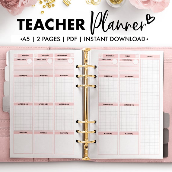 A5 Teacher Planner Etsy