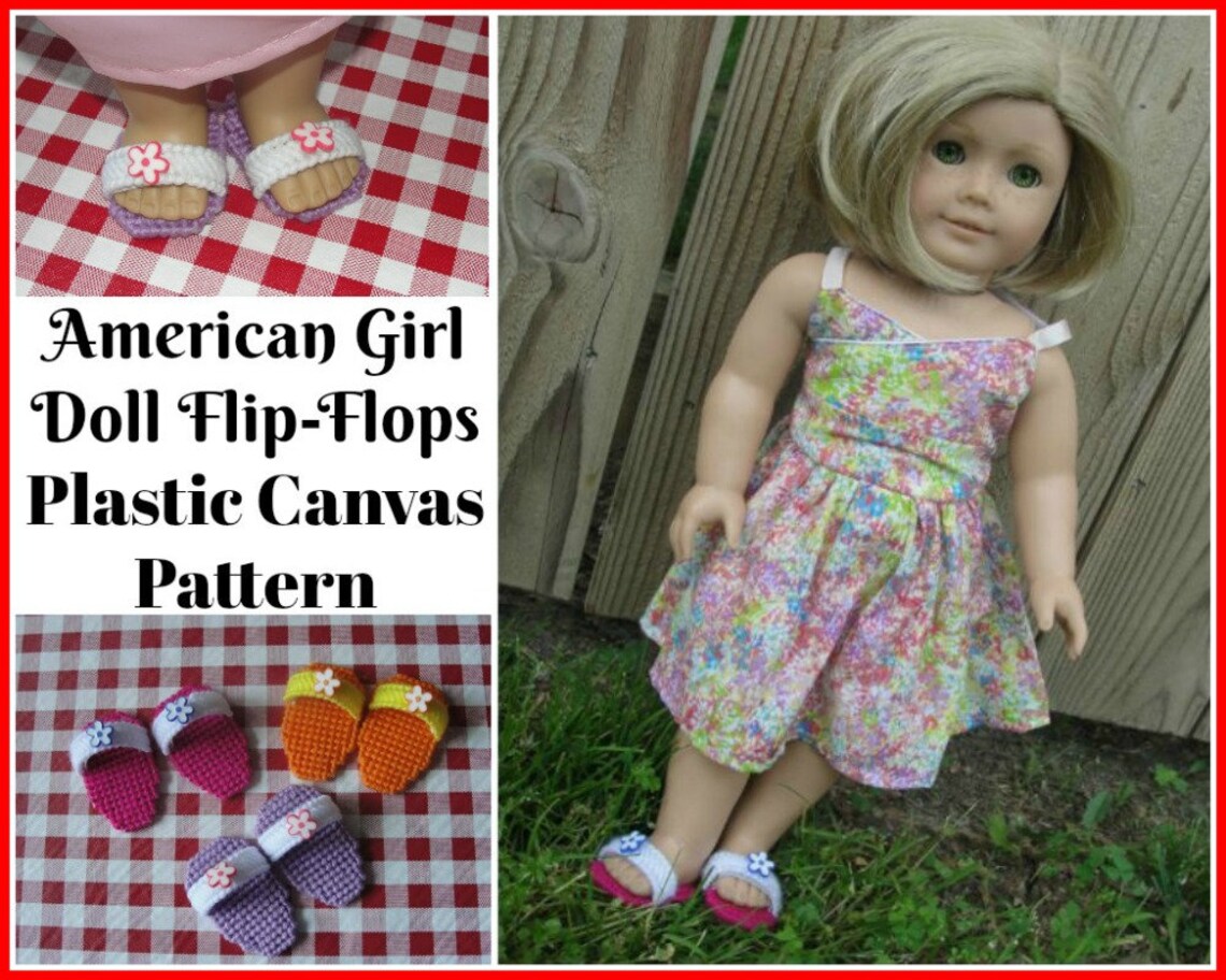 American Girl Doll Flipflops Plastic Canvas Pattern 18 Inch Etsy