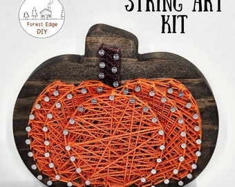 Fall Pumpkin DIY String Art Kit, Holiday Adult Craft Project, Thanksgiving DIY Art Project, Halloween Craft Kit for Teens, Autumn Decor