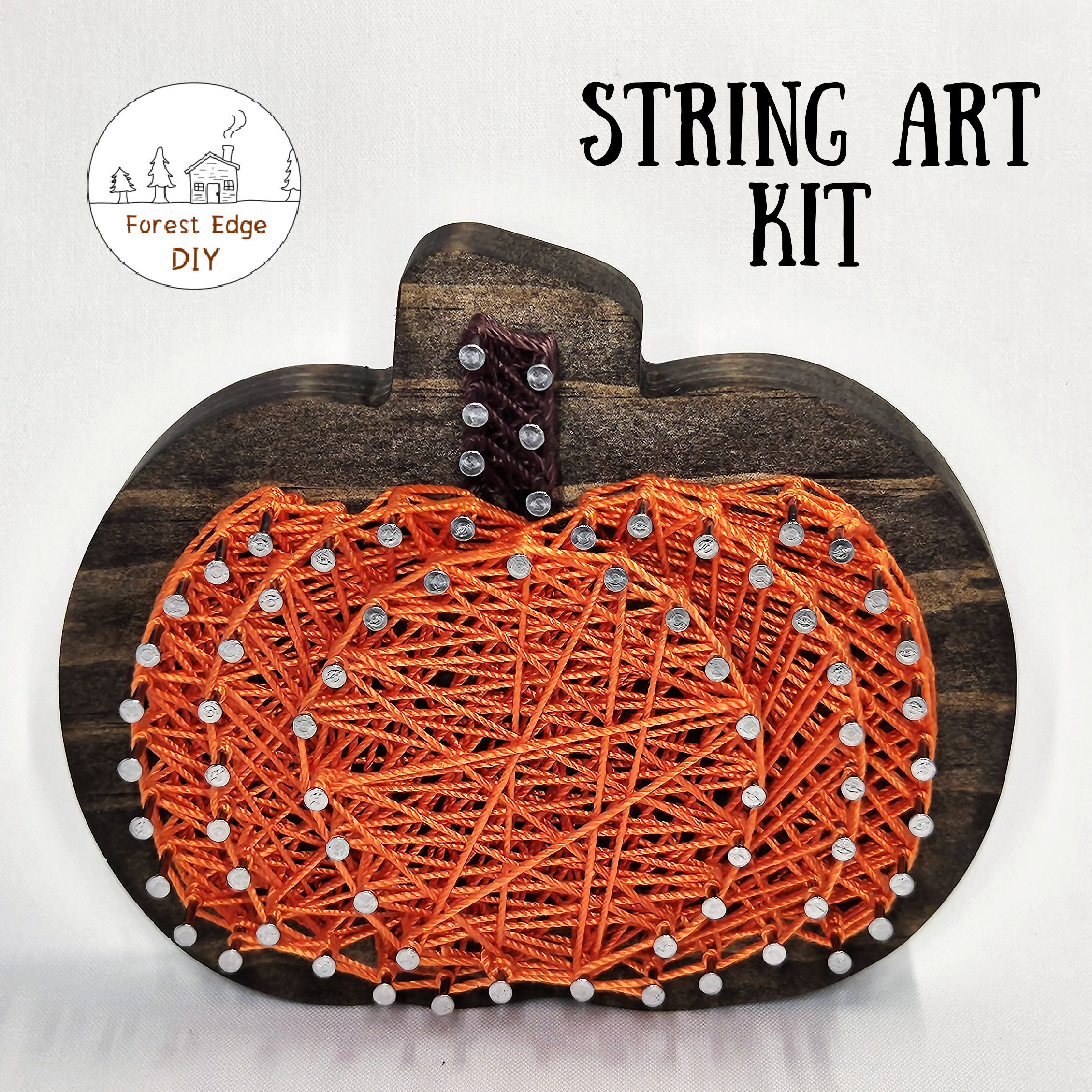 Wood Stitched String Art Kit with Shadow Box Cube - adult or kids craft -  craft kits for teens - string art kit for adults - 3d string art - 3d string