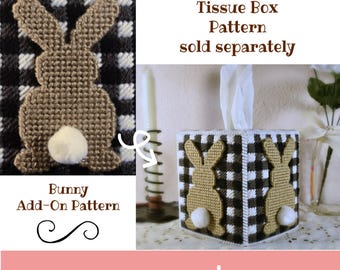 ADD ON PATTERN ~ Rustic Bunny Plastic Canvas Pattern for the Buffalo Plaid Easter Tissue Box Cover