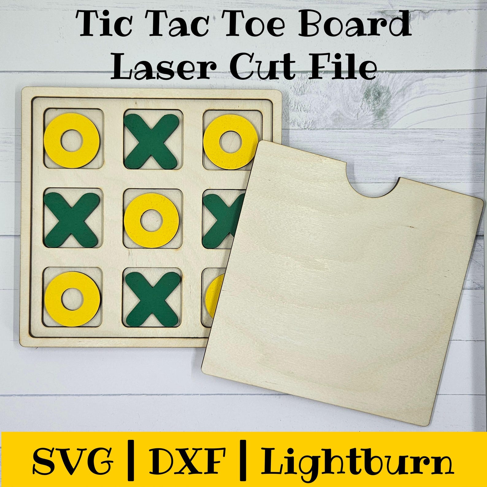 Blank Tic Tac Toe Laser Cut File, Kids Game SVG, Wooden Board Game ...