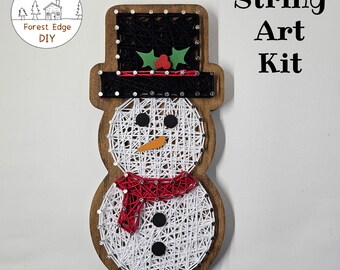 Winter Snowman DIY String Art Kit, Holiday Adult Craft Project, Snow Day DIY Art Project, Christmas Craft Kit for Teens, Snowman Decor